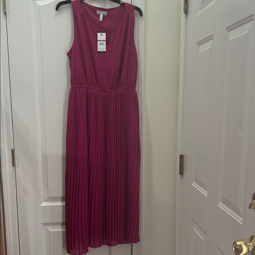 sofia by sofia vergara Sleeveless Pleated Maxi Dress in Berry